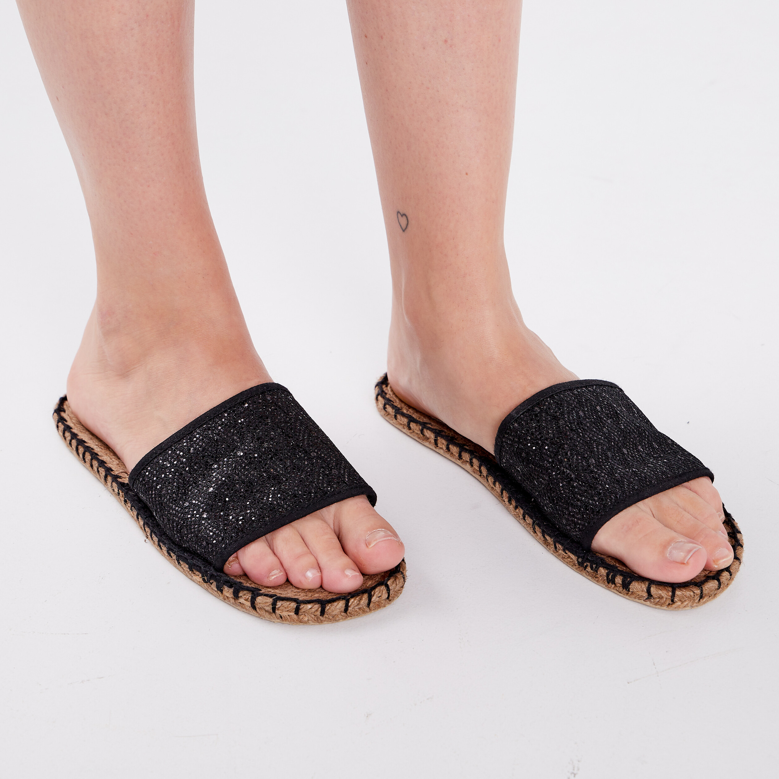 Mules détails cordes noir femme | La Halle