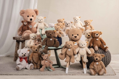 Charly Schlenker-Teddybär im Koffer, 30 cm, beige