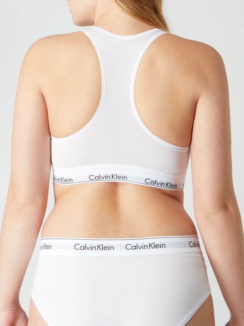 Bralette mit elastischem Logo-Bund in weiß