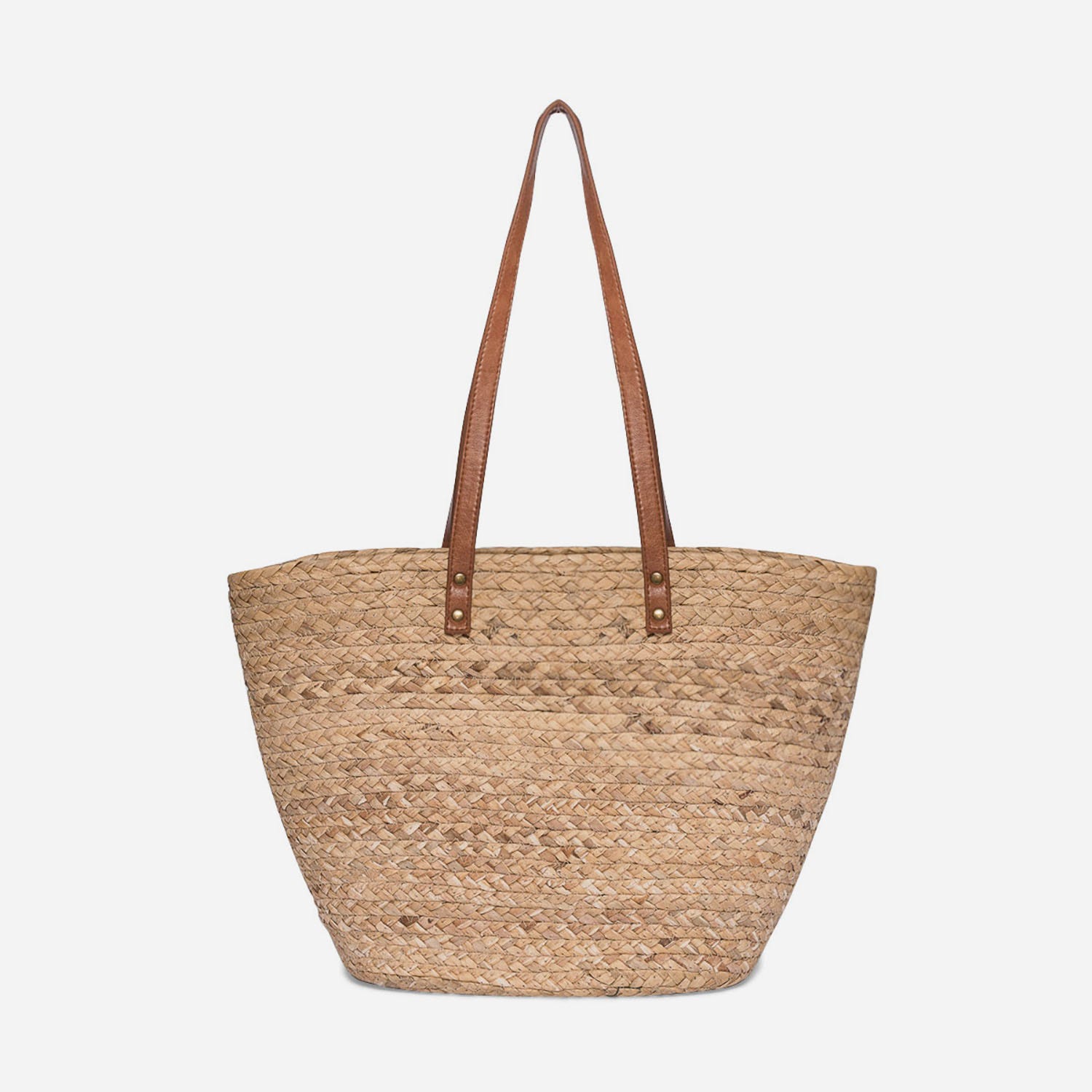 Panier TEXTO beige avec patch fleurs