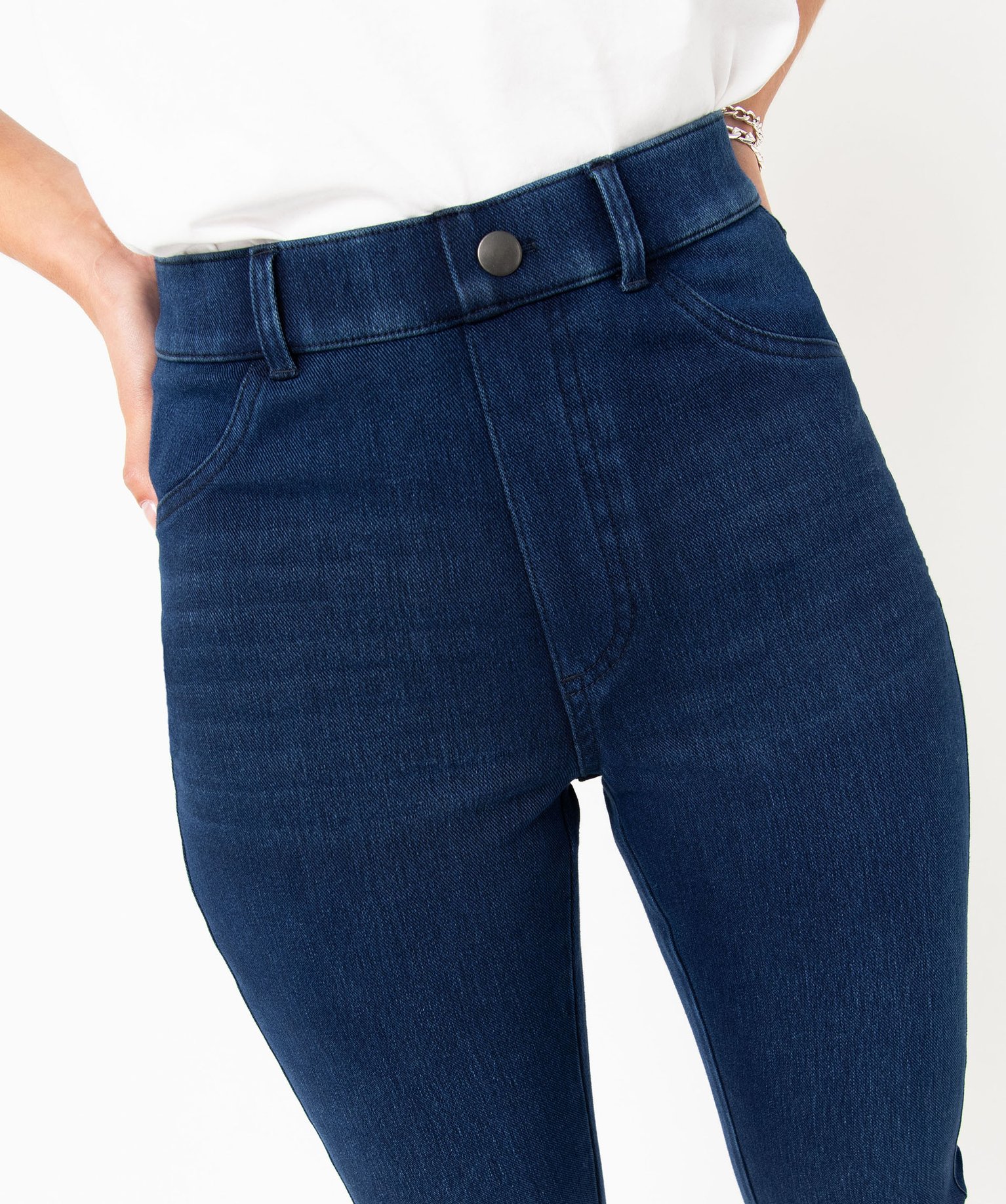Jegging taille haute délavé femme stone | GEMO