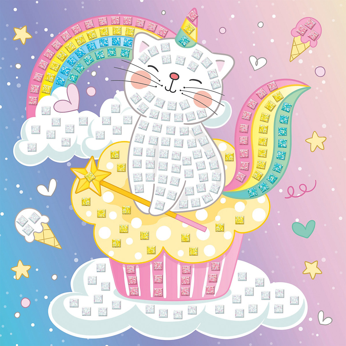 Moosgummi Mosaik Glitter 