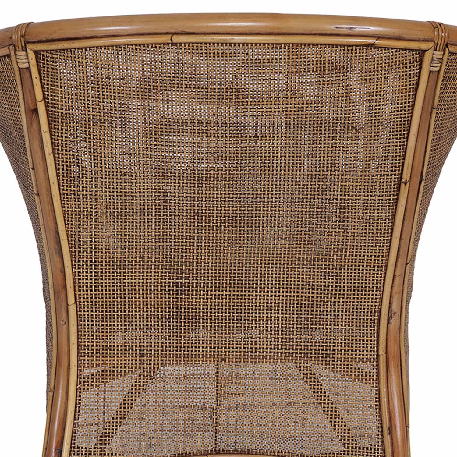 Casa Moro Rattanstuhl Rattansessel Sumatra Braun mit Kissen halbrund Loungesessel, Flechtsessel aus Natur-Rattan handgefertigt