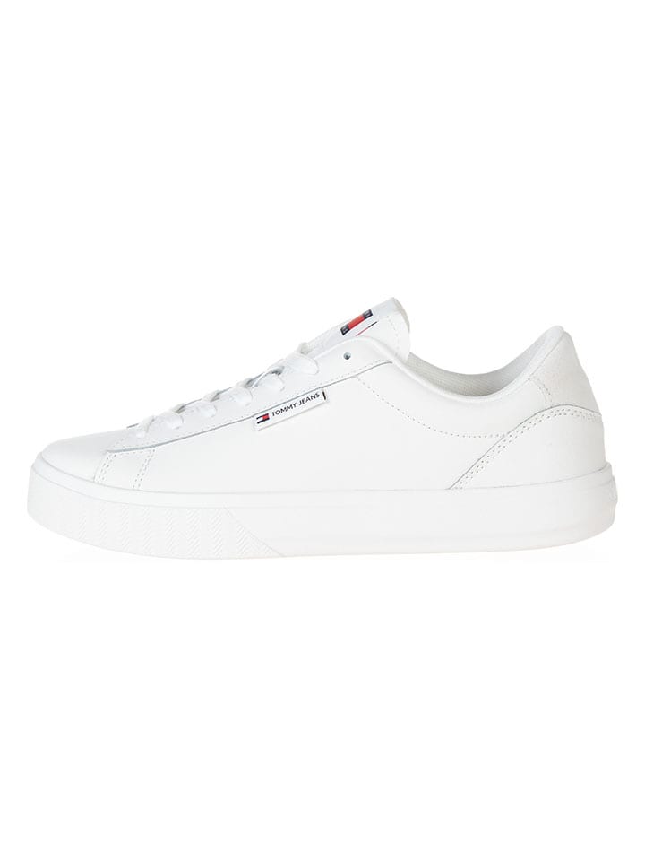 Tommy Hilfiger Shoes Leder-Sneakers in Weiß günstig kaufen