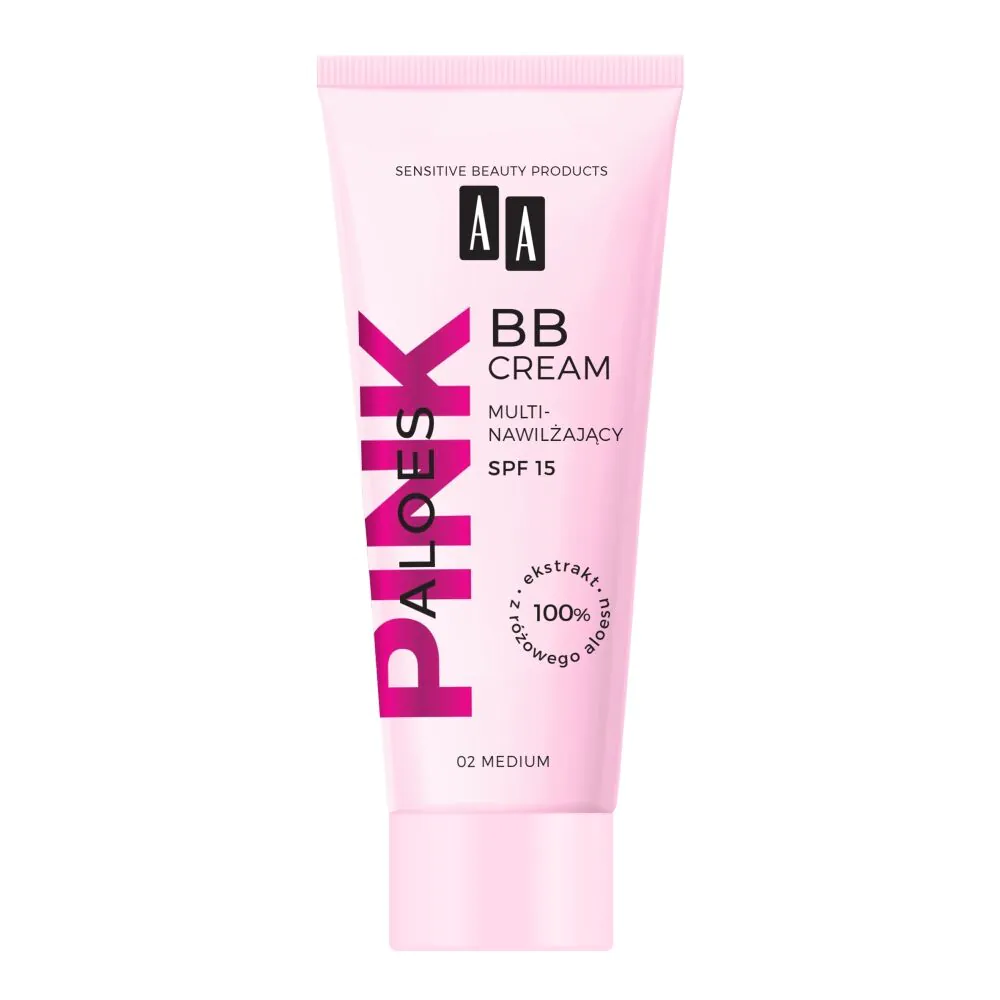 AA Pink Aloe daugiafunkcis drėkinamasis BB kremas, 02 Medium