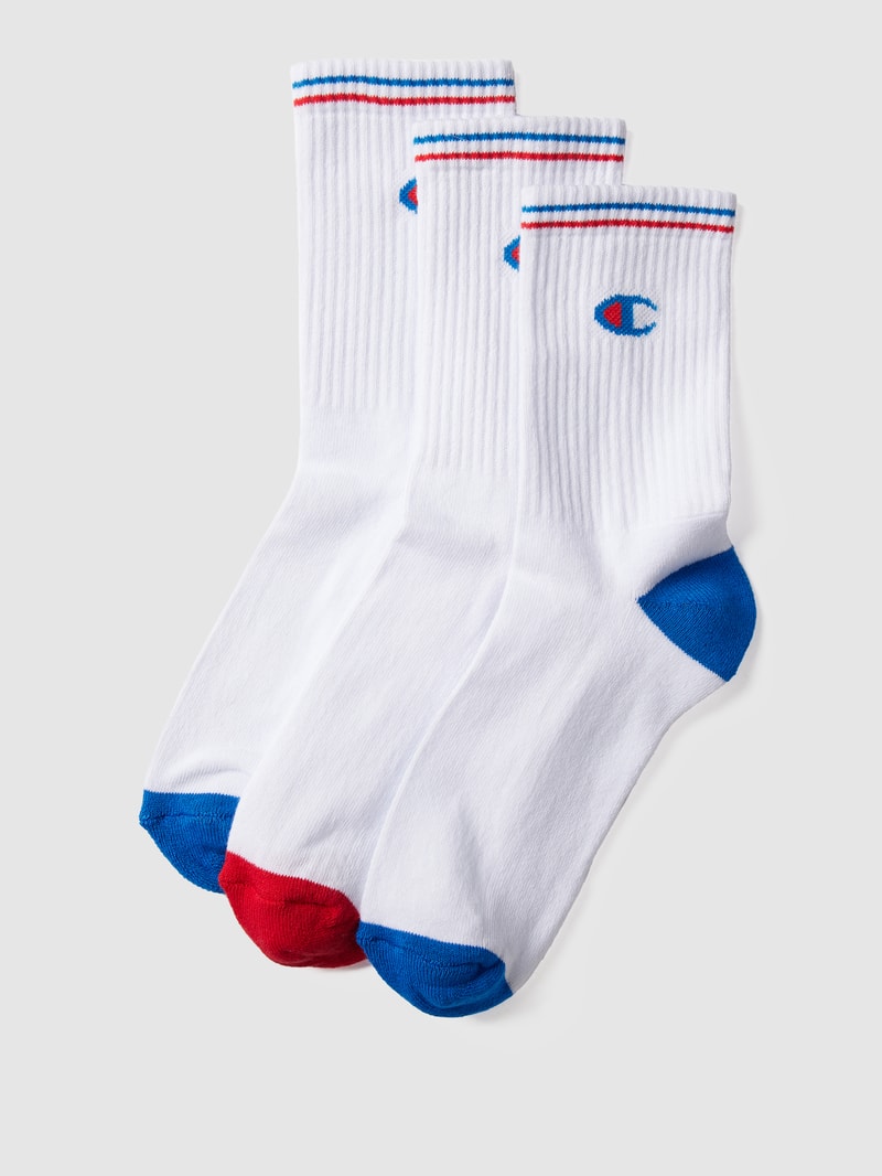 Socken mit Kontraststreifen im 3er-Pack in weiß