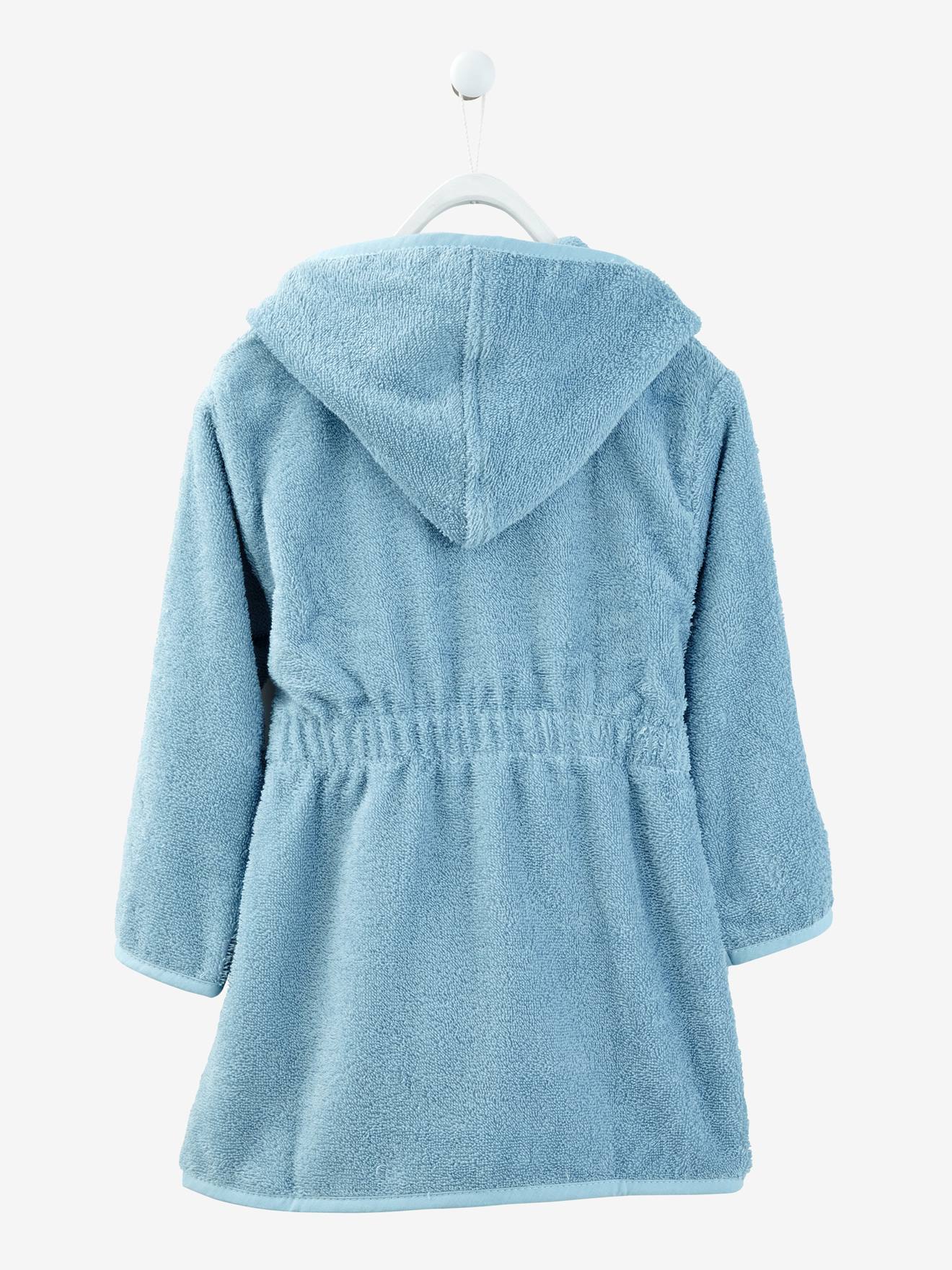 Peignoir de bain enfant à capuche vieux rose