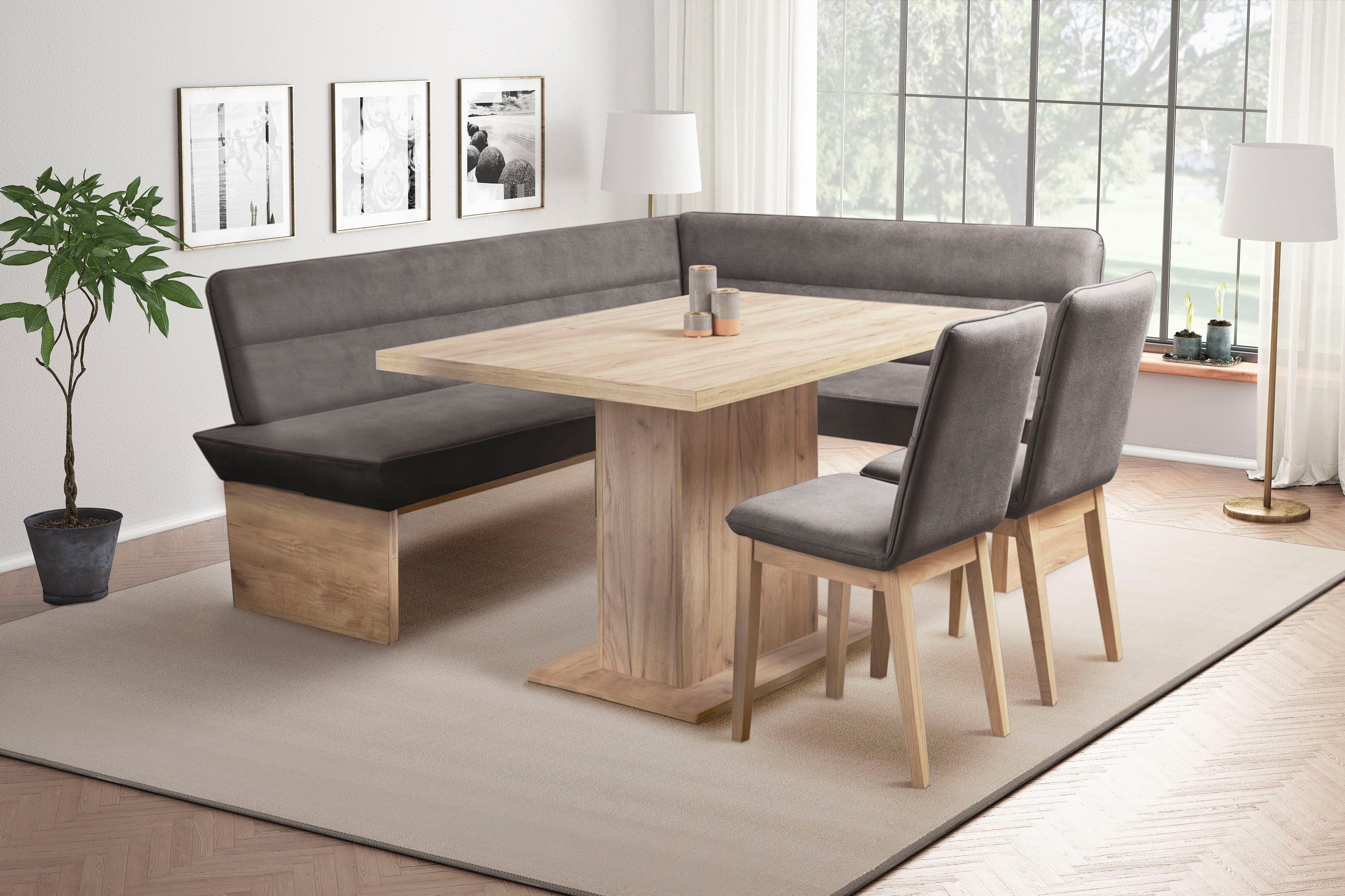 Home affaire 4-Fußstuhl Beluna (Set, 2 St), Gestell und Beine aus massiver Eiche