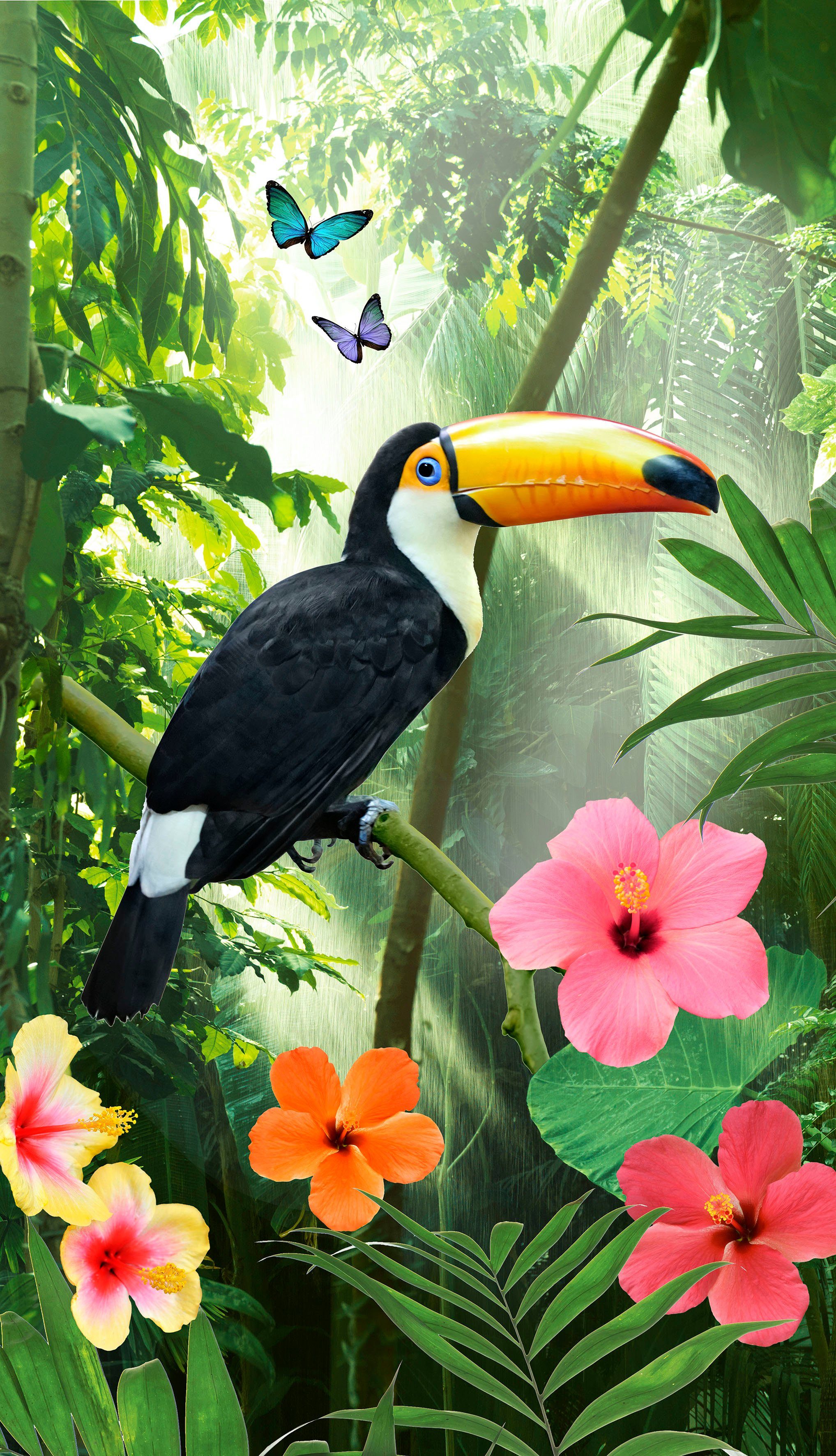 good morning Strandtuch Rainforest, Microfaser (1-St), mit Tukan