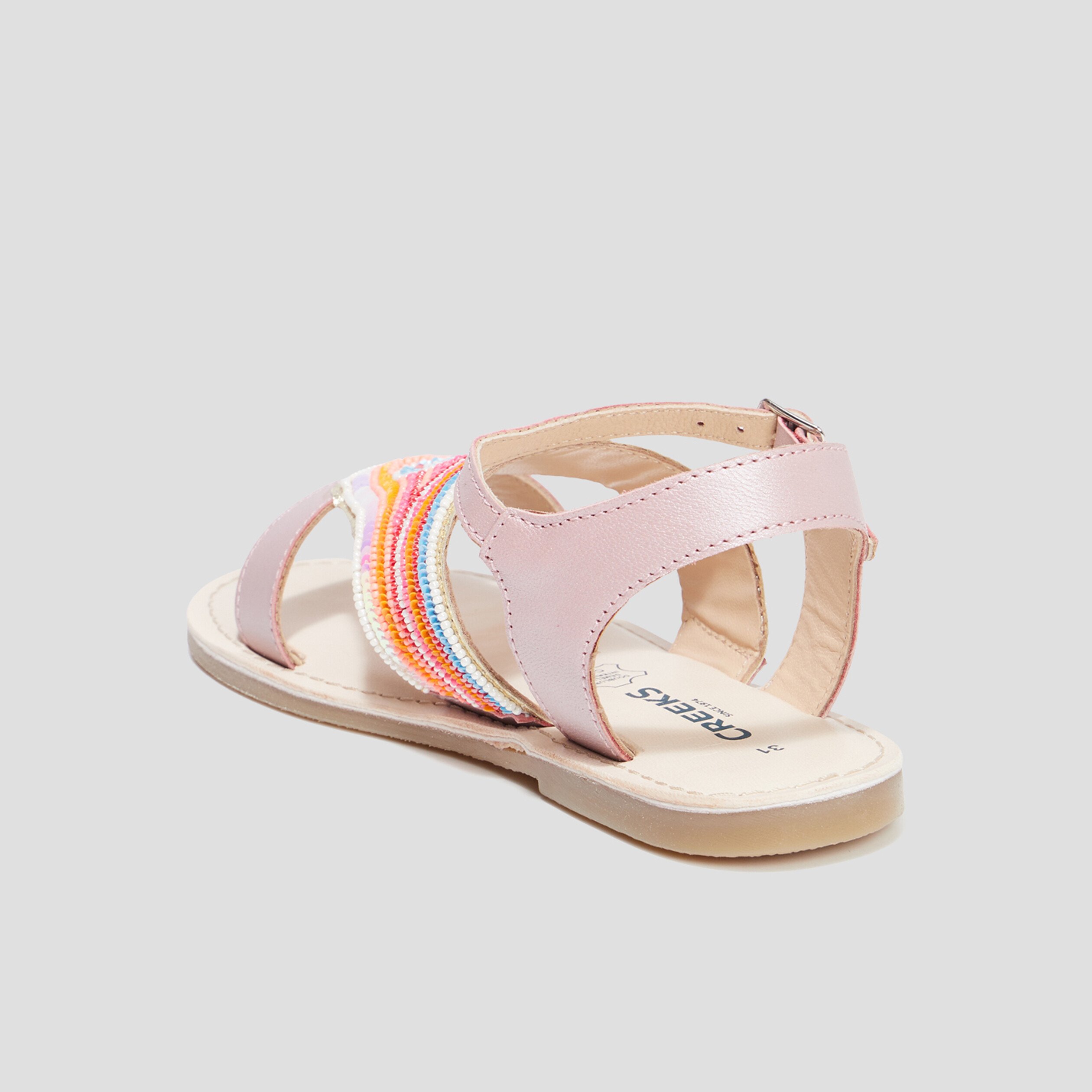 Sandales avec perles Creeks rose fille | La Halle