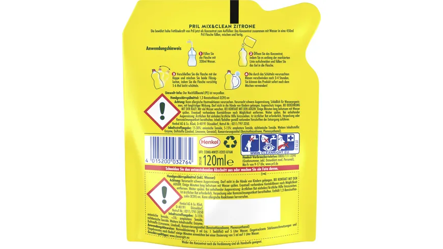 PRIL Handspülmittel Konzentrat Mix & Clean Zitrone 120 ml