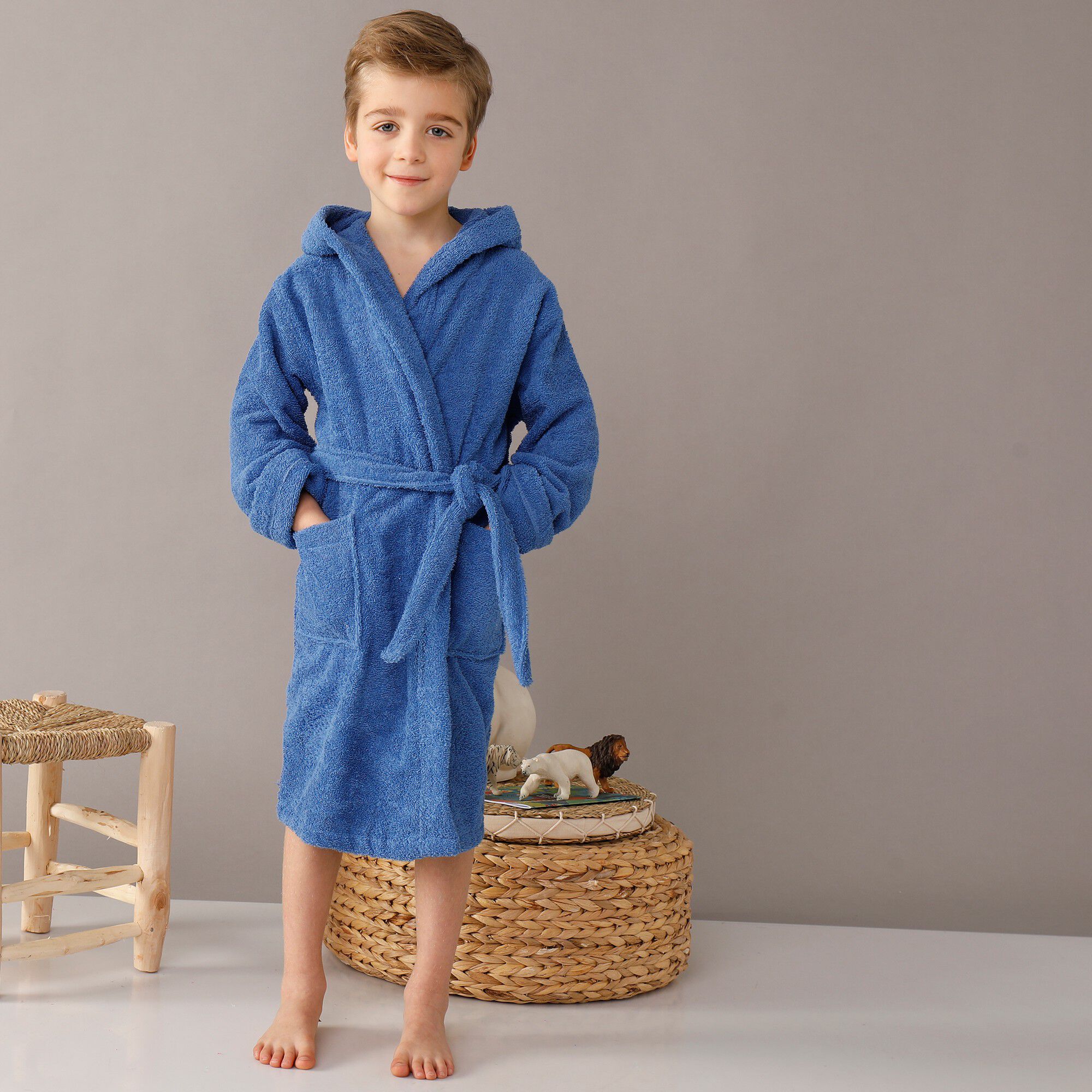 Peignoir enfant éponge bouclette à capuche