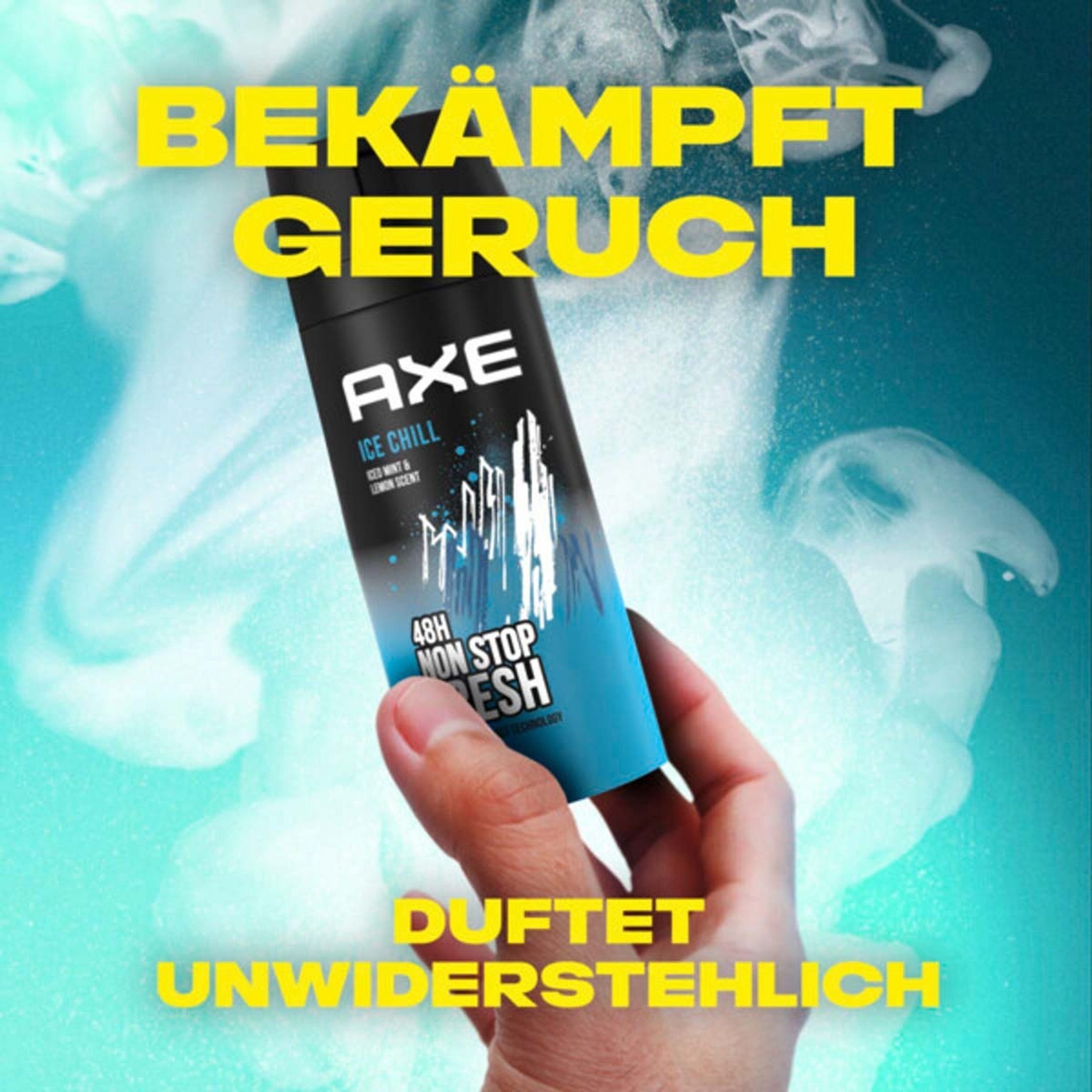 axe Deo-Spray Ice Chill 6x 150ml Bodyspray Deo Spray Set Deodorant Herren Männer Men, Männerdeo Duft nach Frozen Mint und Lemon, 6-tlg., 48 Stunden Schutz, ohne Aluminiumsalze Herrenduft Deospray Sport Set