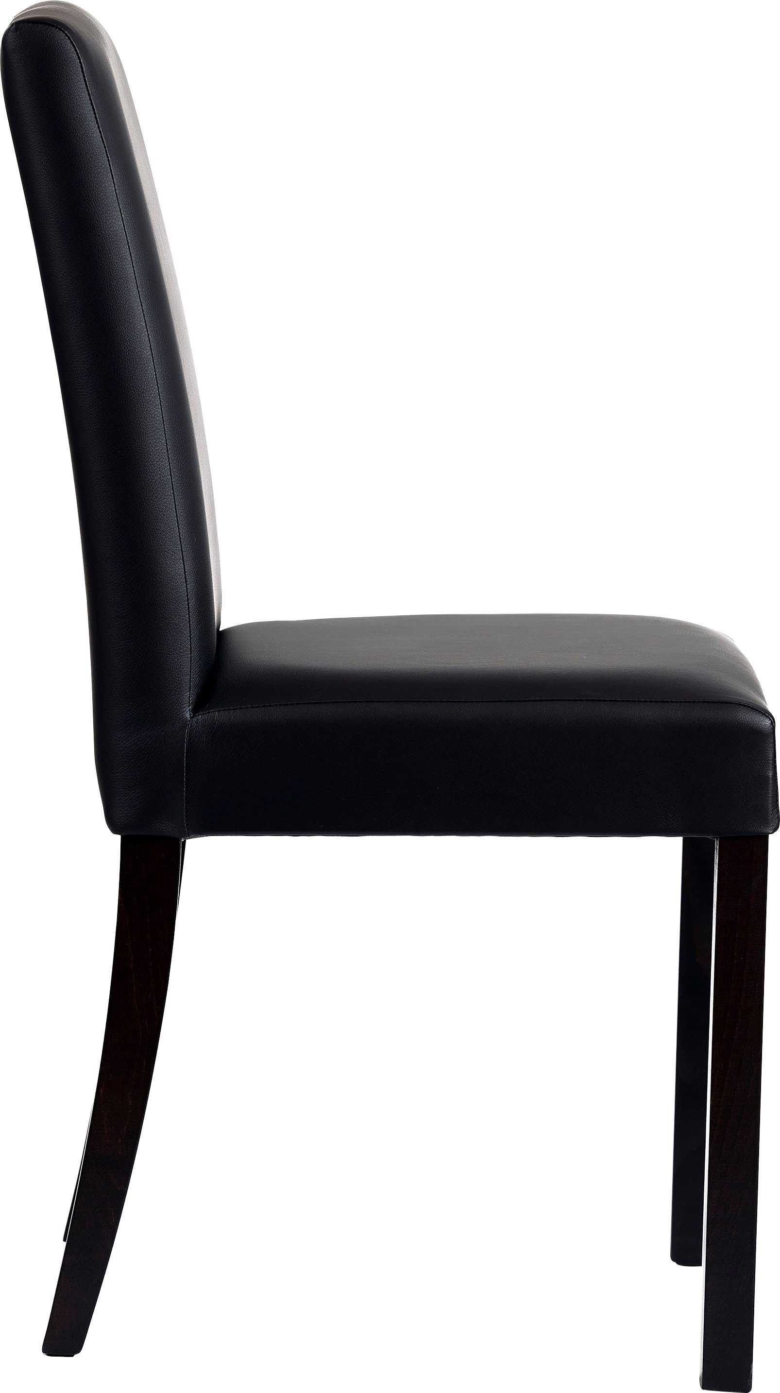 Home affaire 4-Fußstuhl Nina (Set, 2 St), Gestell Buche Massivholz wenge lackiert