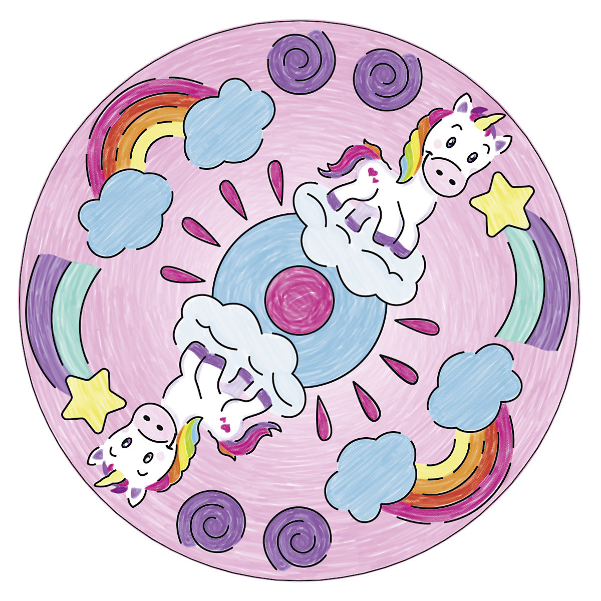 Mandala-Designer® Mini Set mit 1 Schablone, Einhorn