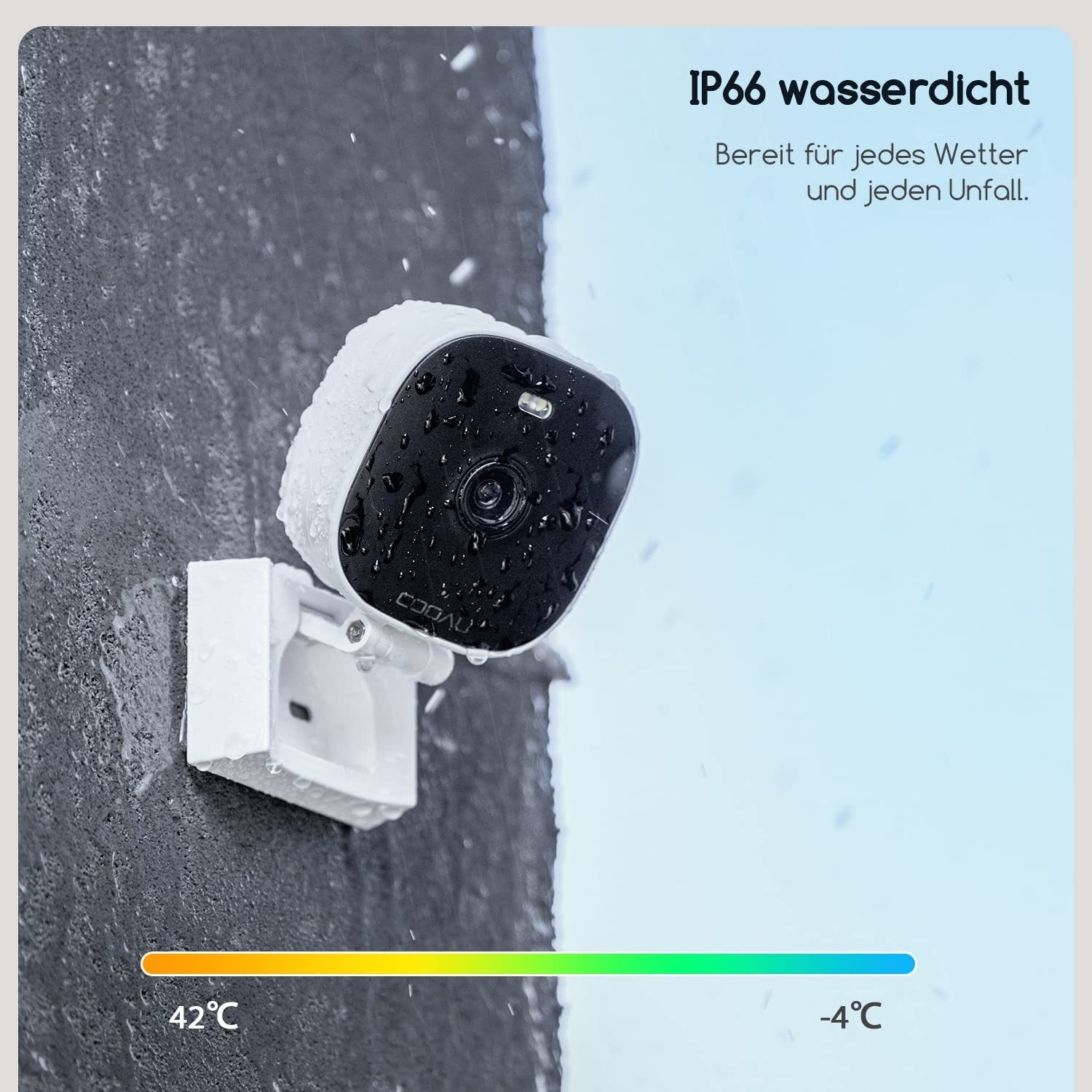 COOAU 2K Überwachungskamera Aussen WLAN,355°/90°Schwenkbar IP Kamera Outdoor Überwachungskamera (AuBenbereich, Innenbereich, Aussen, Outdoor, mit Mensch Bewegungsmelder, Automatische Verfolgung,24/7 Aufnahme, MitAlexa, Farbige Nachtsicht, IP66, 2-Weg