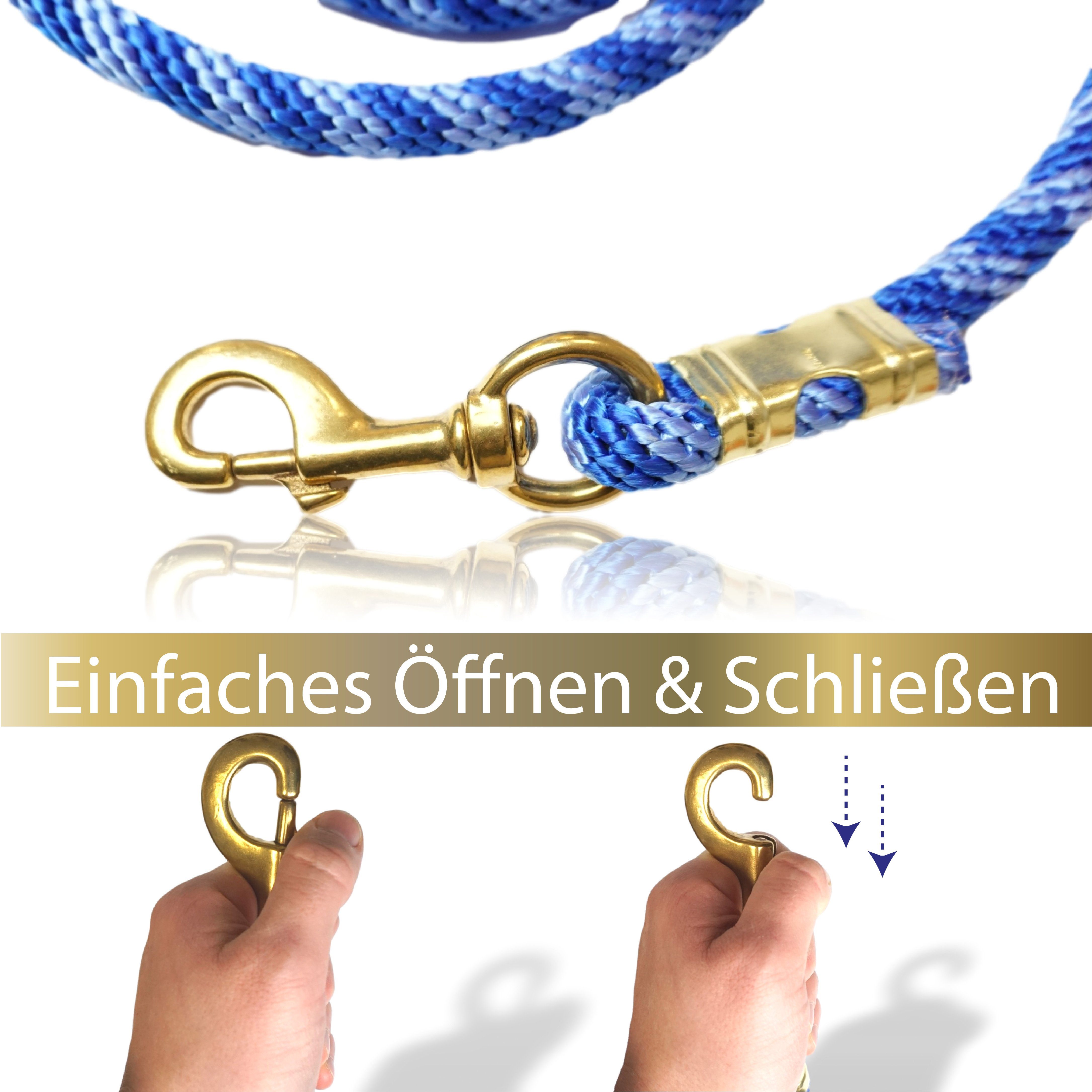 Pferdelinis Anbinde- / Führstrick Führstrick für Pferde, Anbindestrick, Führstrick mit Karabiner 2,5m, Länge 2,5m