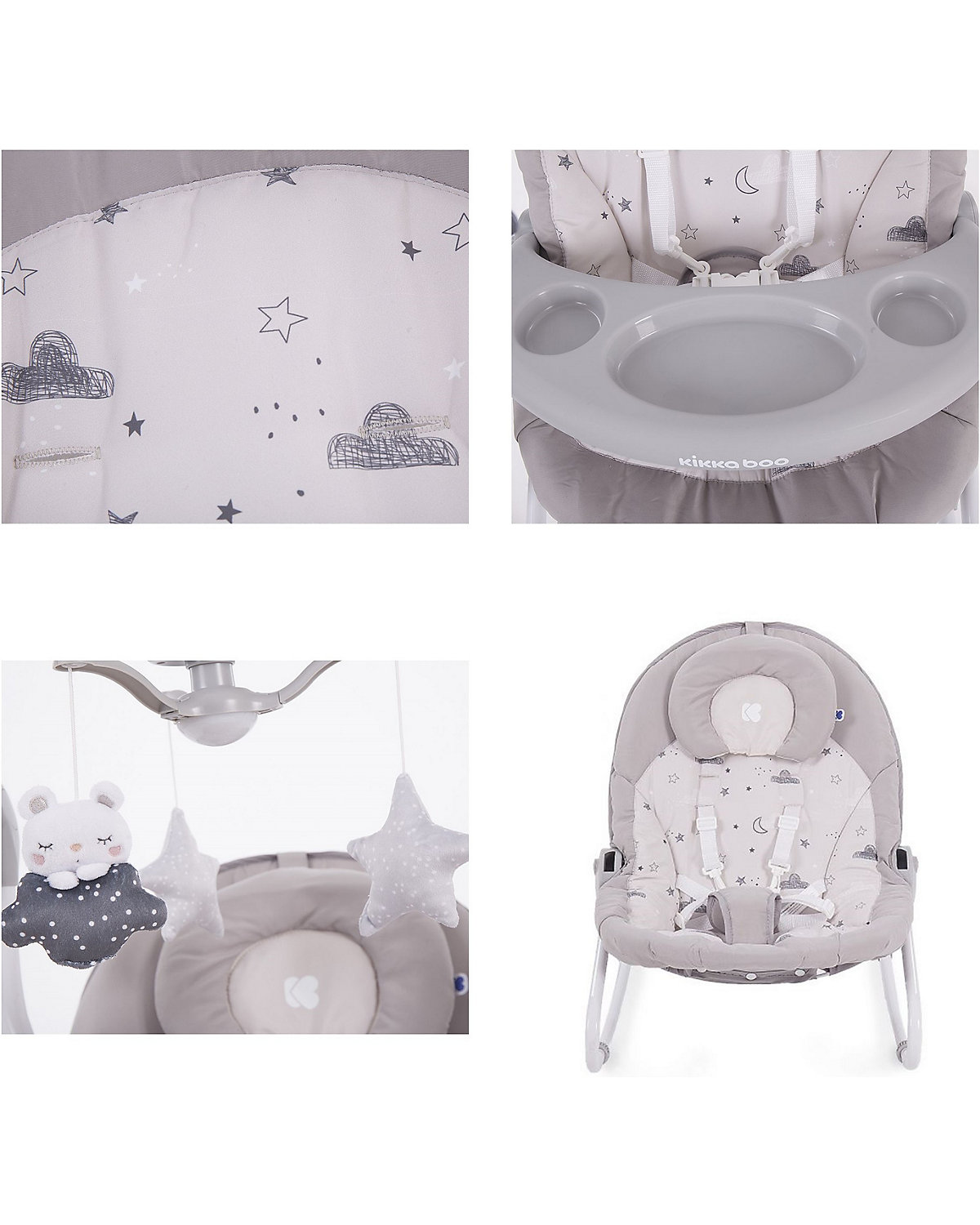 Babyschaukel Mia 2in1, Schaukelstuhl Musik verstellbare Rückenlehne Babywippen