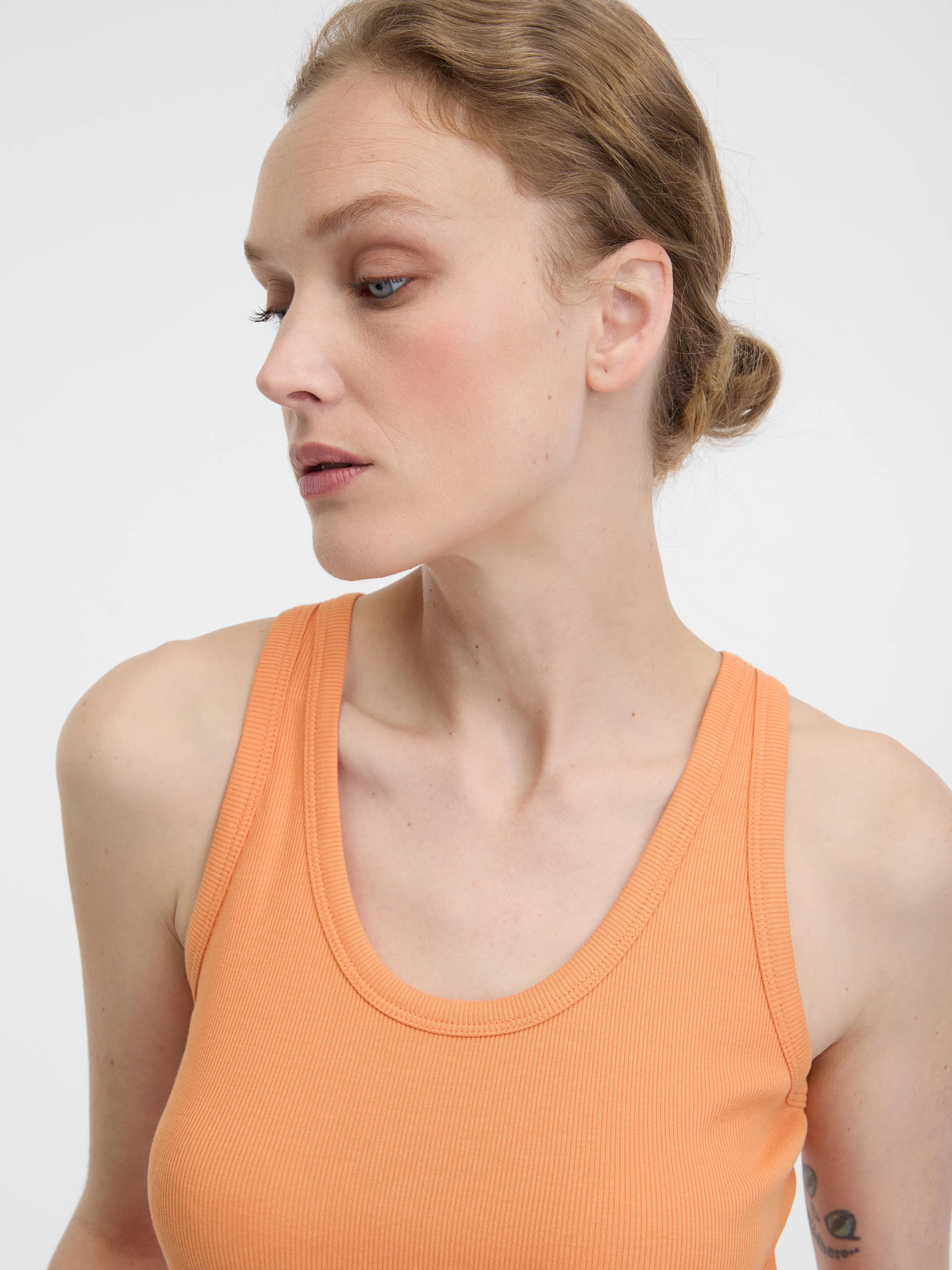 Orangefarbenes Damen-Crop-Tank-Top ORSAY