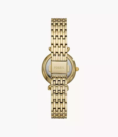 Fossil Damenuhr Carlie Mini Edelstahl Goldfarben