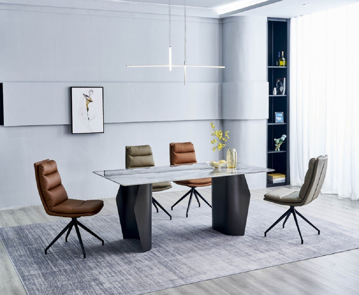 JVmoebel Esszimmer-Set Esszimmer Set Esstisch 6x Stühle Polsterstühle Designer Luxus Möbel, (7-St., 1x Esstisch + 6x Stühle), Made in Europa
