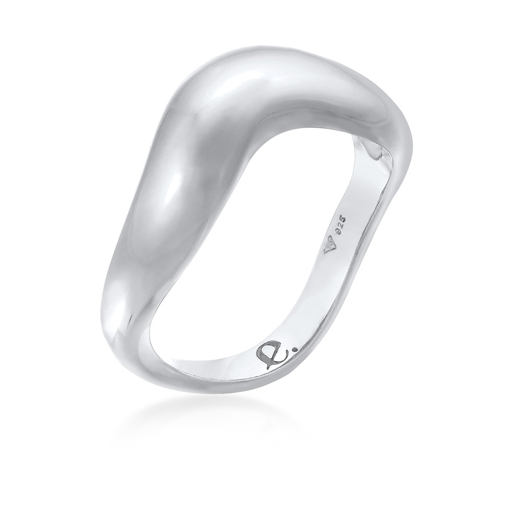 Elli PREMIUM Elli PREMIUM Bague Femmes vagues tendance Organique en argent sterling 925 Bague