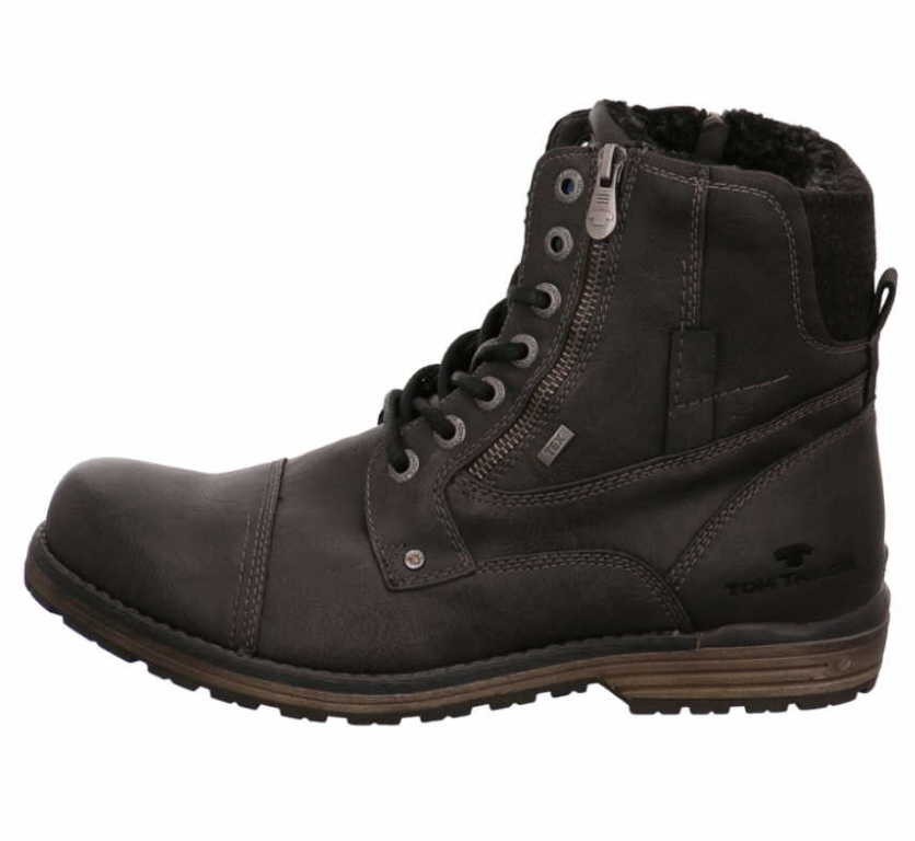 TOM TAILOR Schnür-Stiefeletten grau