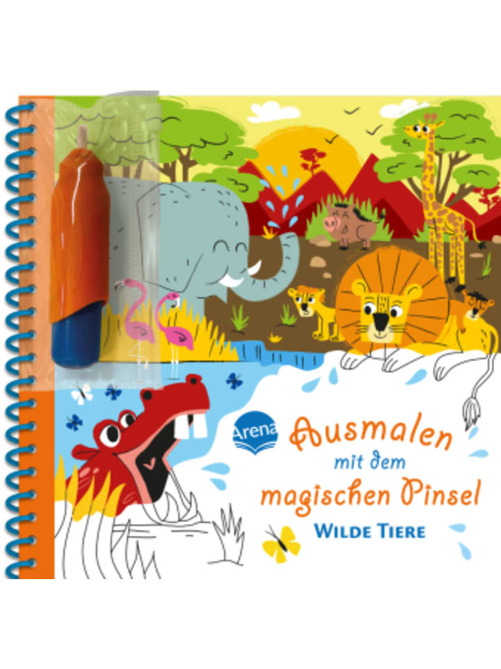 Arena Buch - Ausmalen mit dem magischen Pinsel. Wilde Tiere günstig kaufen onesize