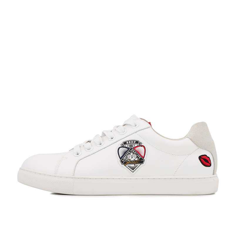 Baskets en cuir Simone sororité embleme bleu/blanc/rouge