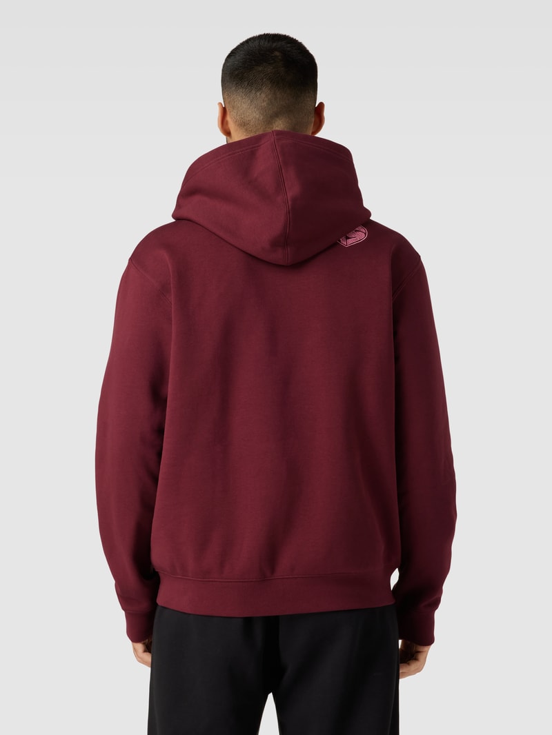Hoodie mit Känguru-Tasche in bordeaux rot