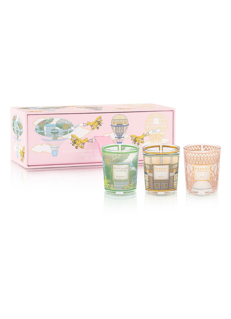 Coffret de 3 bougies parfumées de voyage Baobab Collection Trio