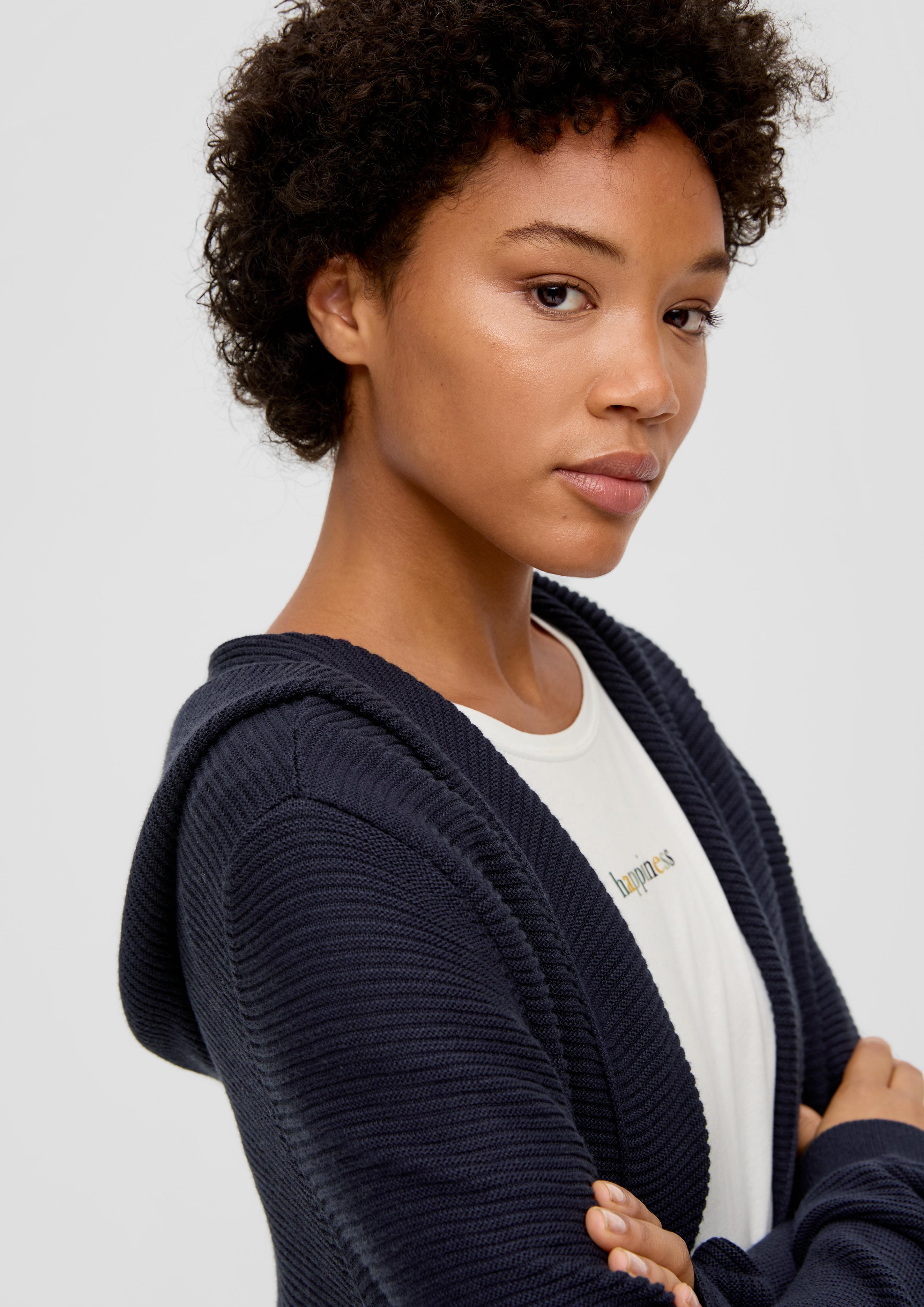 Long Cardigan in Rippstrick-Qualität  2134423-5959