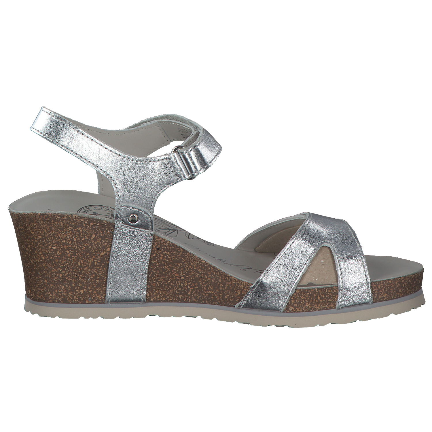 Panama Jack Julia Shine B, Keilsandaletten, Damen, Silber