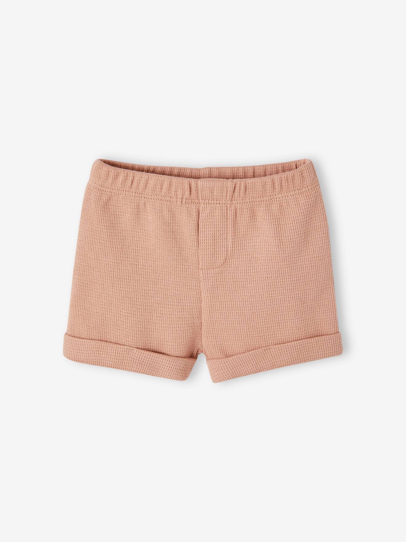 Vertbaudet 2er-Pack kurze Baby Schlafanzüge, Pikee Oeko-Tex - cappuccino