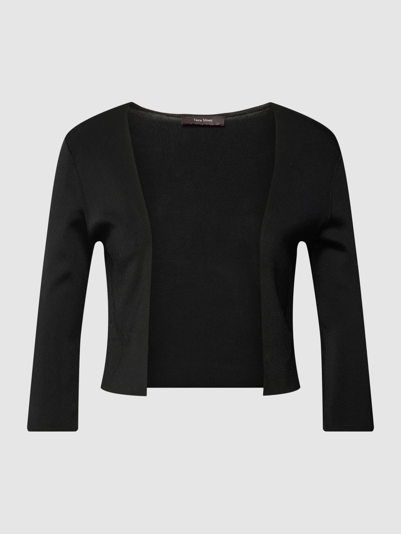 Cropped Jacke aus Viskose-Mix in schwarz