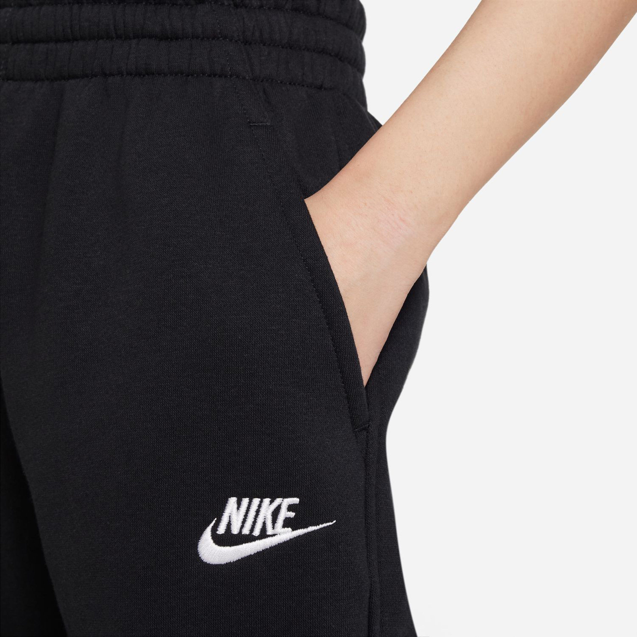 Club Fleece Loose Trainingshose Mädchen - Schwarz, Weiß