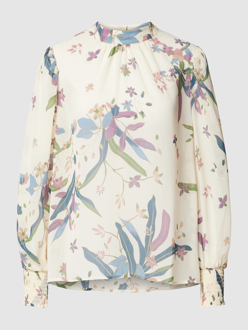 Bluse mit Allover-Print in ecru