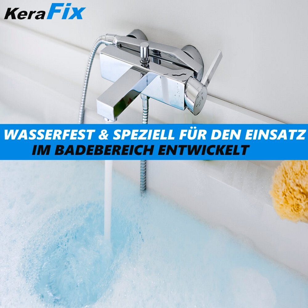 MAVURA Reparaturmasse KeraFix Keramikreparaturpaste Porzellan Reparaturmasse Keramik, (Fliesenreparatur Keramikpaste), Fliesenreparaturmittel Fliesen Reparatur Paste weiß