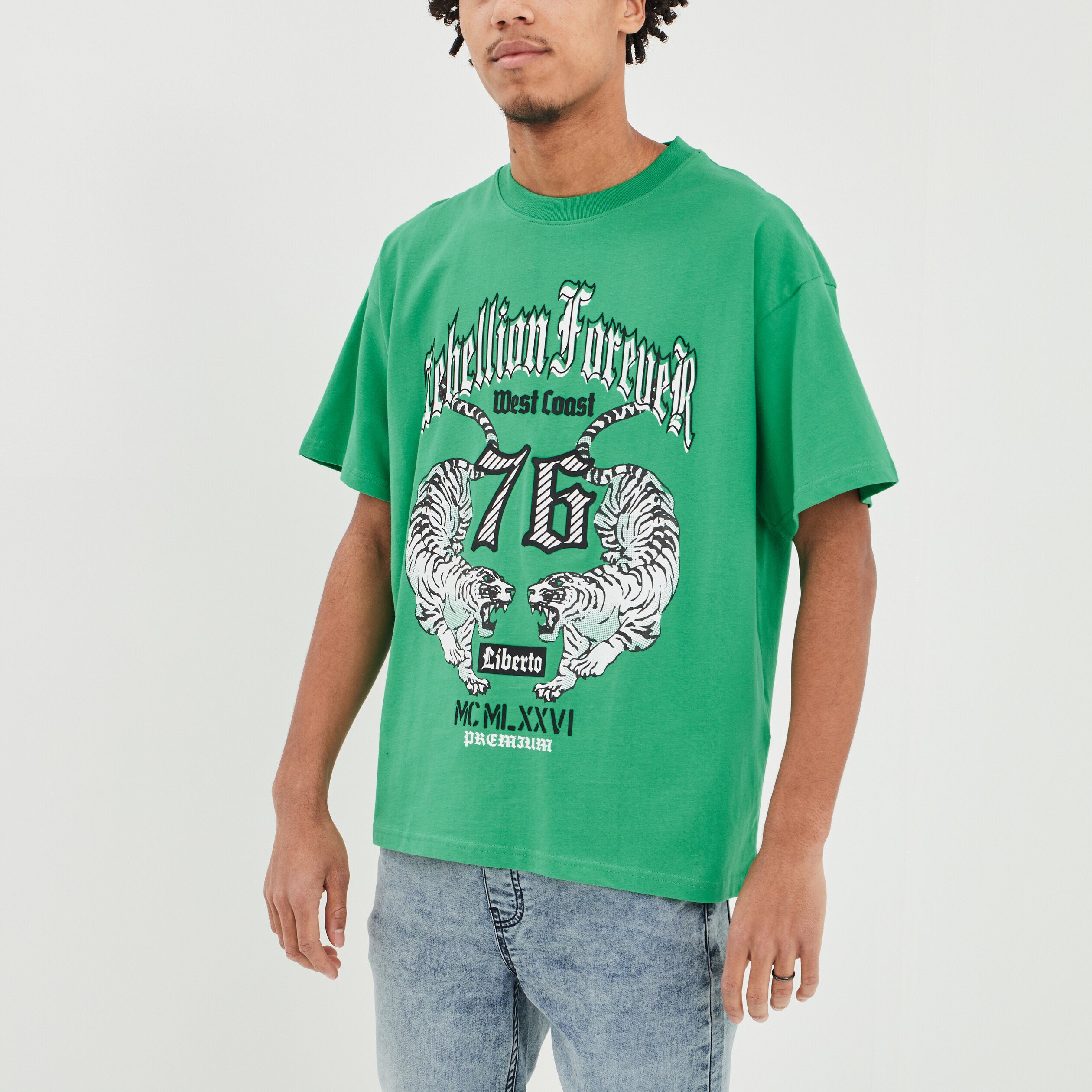 T-shirt manches courtes Liberto vert homme | La Halle