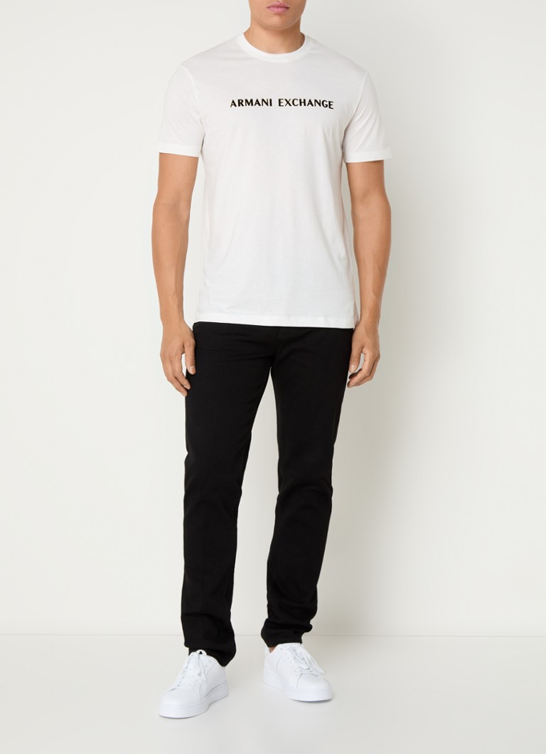 Koszulka Armani Exchange z logo z flokowaniem
