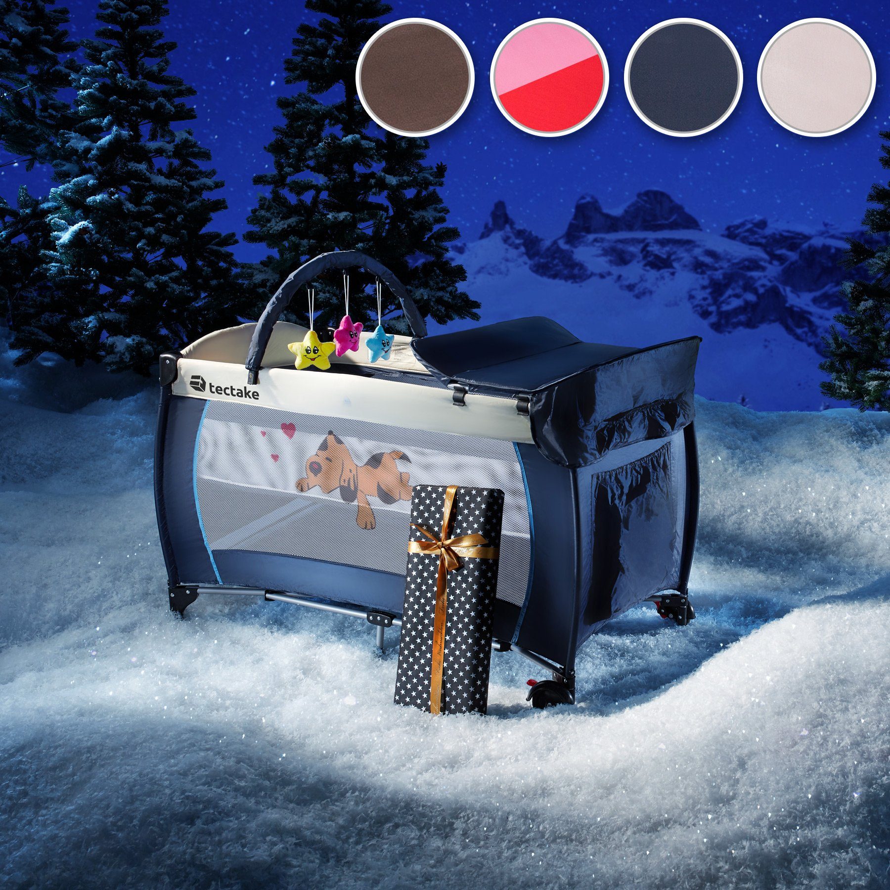 tectake Baby-Reisebett Hund, Tragbar