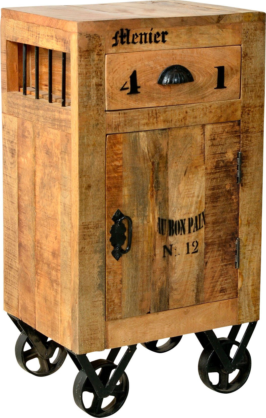 SIT Kommode Rustic, mit schwarzem Aufdruck im Industrial-Stil