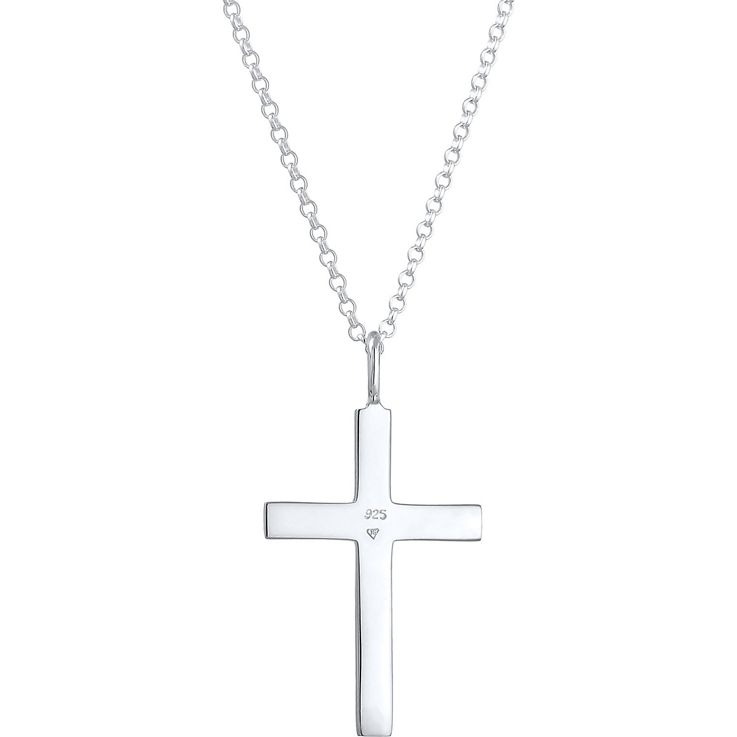 KUZZOI Halskette Herren Erbskette Kreuz Oxidiert Massiv 925 Silber