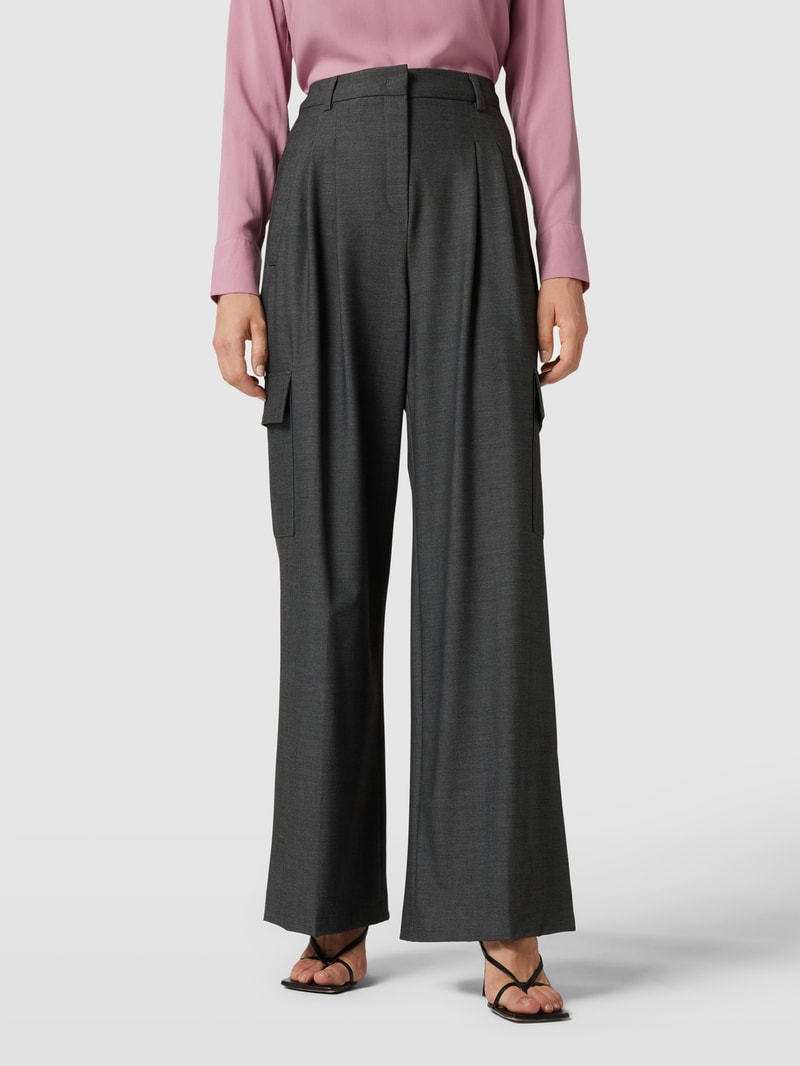 Oversized Stoffhose mit aufgesetzten Taschen Modell 'FRANKIE' in dunkelgrau