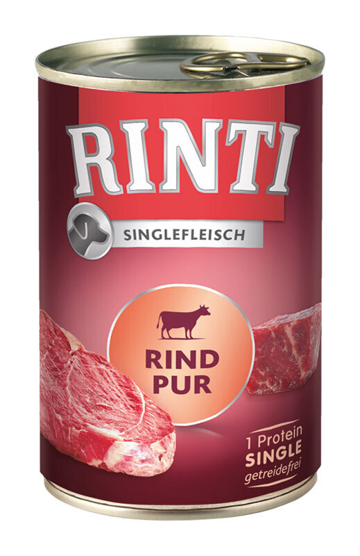 RINTI Hundenassfutter RINTI Singlefleisch 12x400g Rind pur