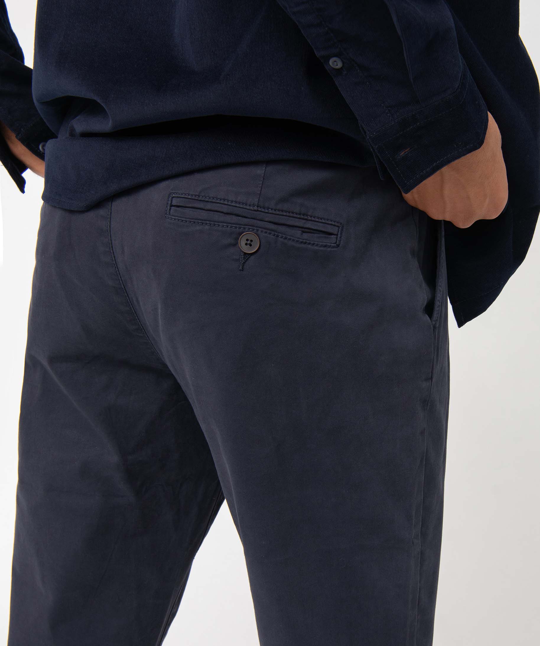 Pantalon chino en coton stretch homme bleu | GEMO