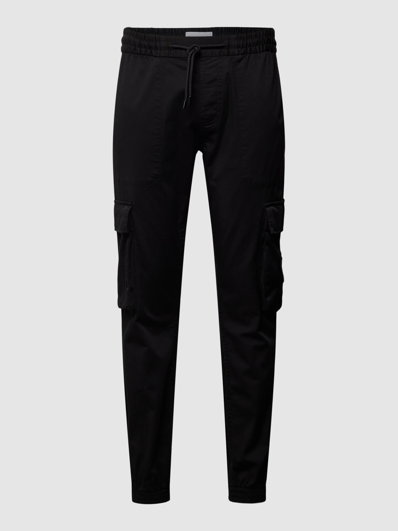 Cargohose in unifarbenem Design Modell 'WASHED' in black