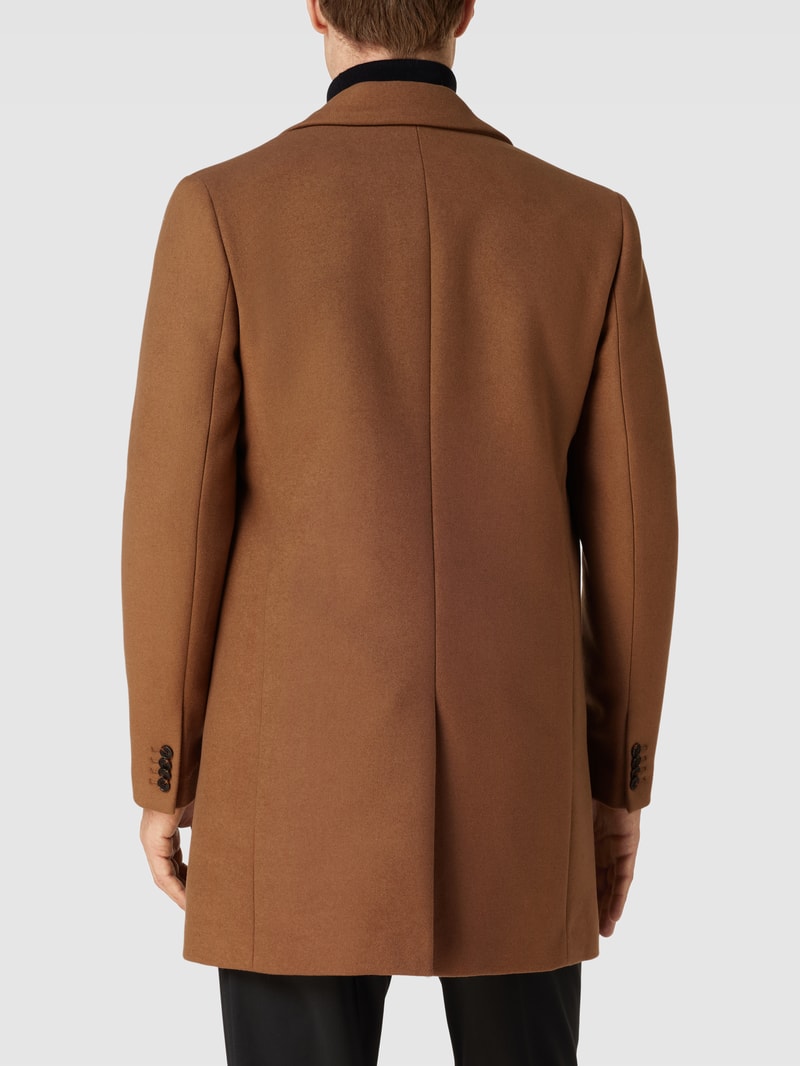 Mantel mit Woll-Anteil und Eingrifftaschen in camel