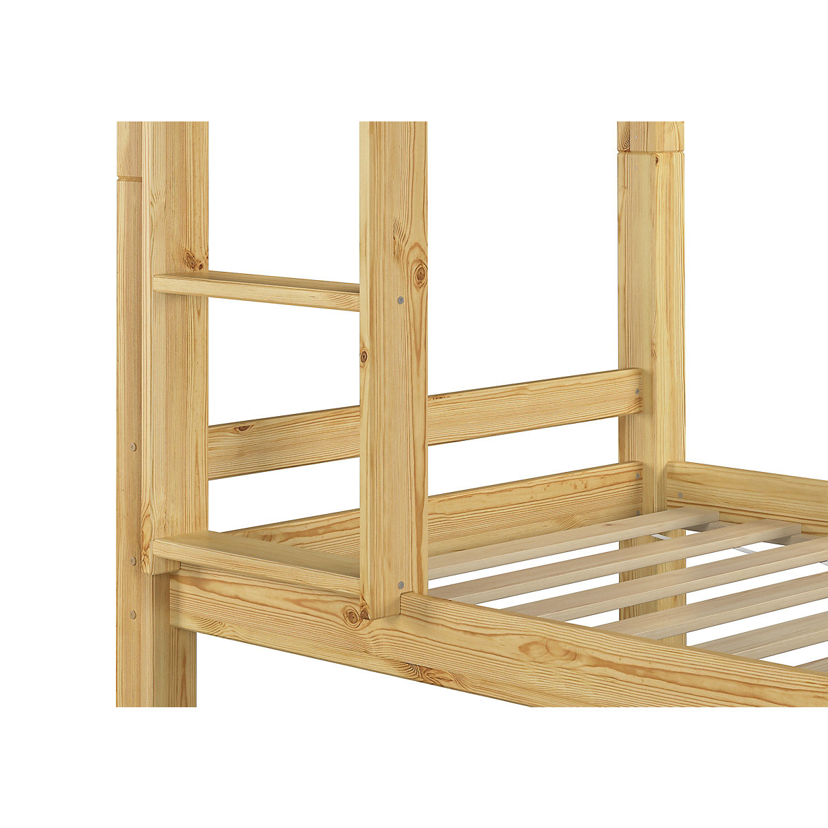 Etagenbett 90x200 Kiefer Rollrost, Matratzen u. Gästebettkasten