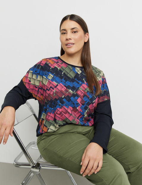 Lässiges Longsleeve mit abstraktem Print